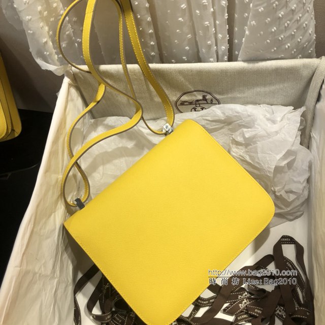 Hermes空姐包 愛馬仕Constance方胖子半手工 Epsom掌紋小牛進口皮 Hermes單肩斜挎包  tdh2099